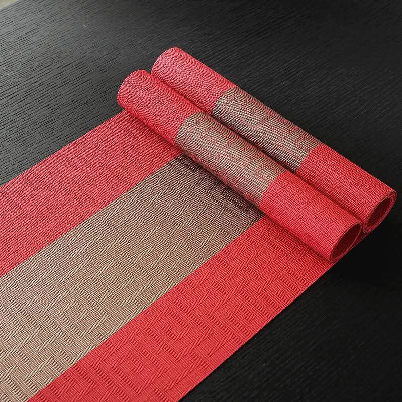 7Pcs Placemats Set with Runner for Dining Tabl