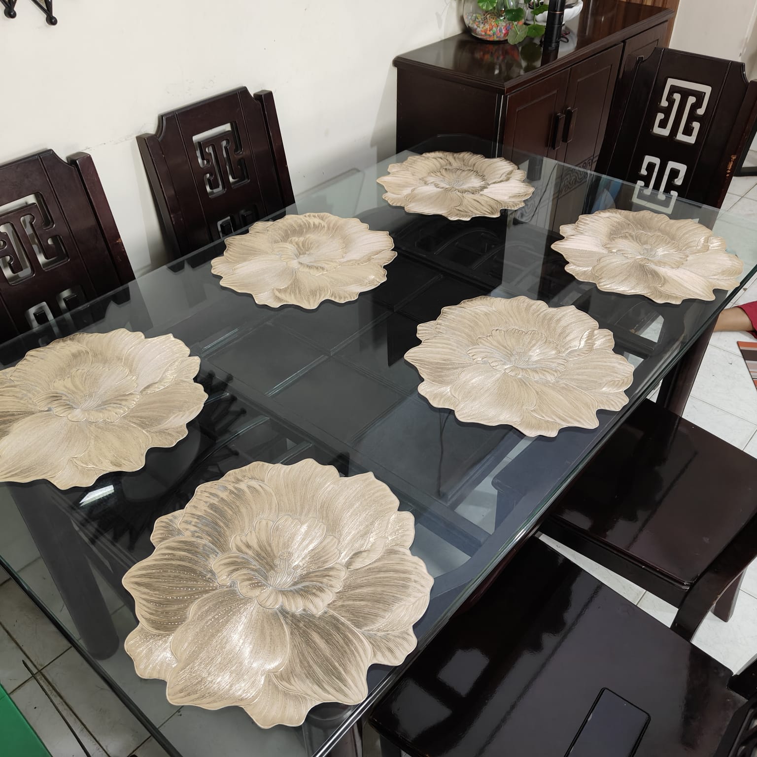 6 Pcs Placemats PVC Dining Table Mat Plate Pads 1023